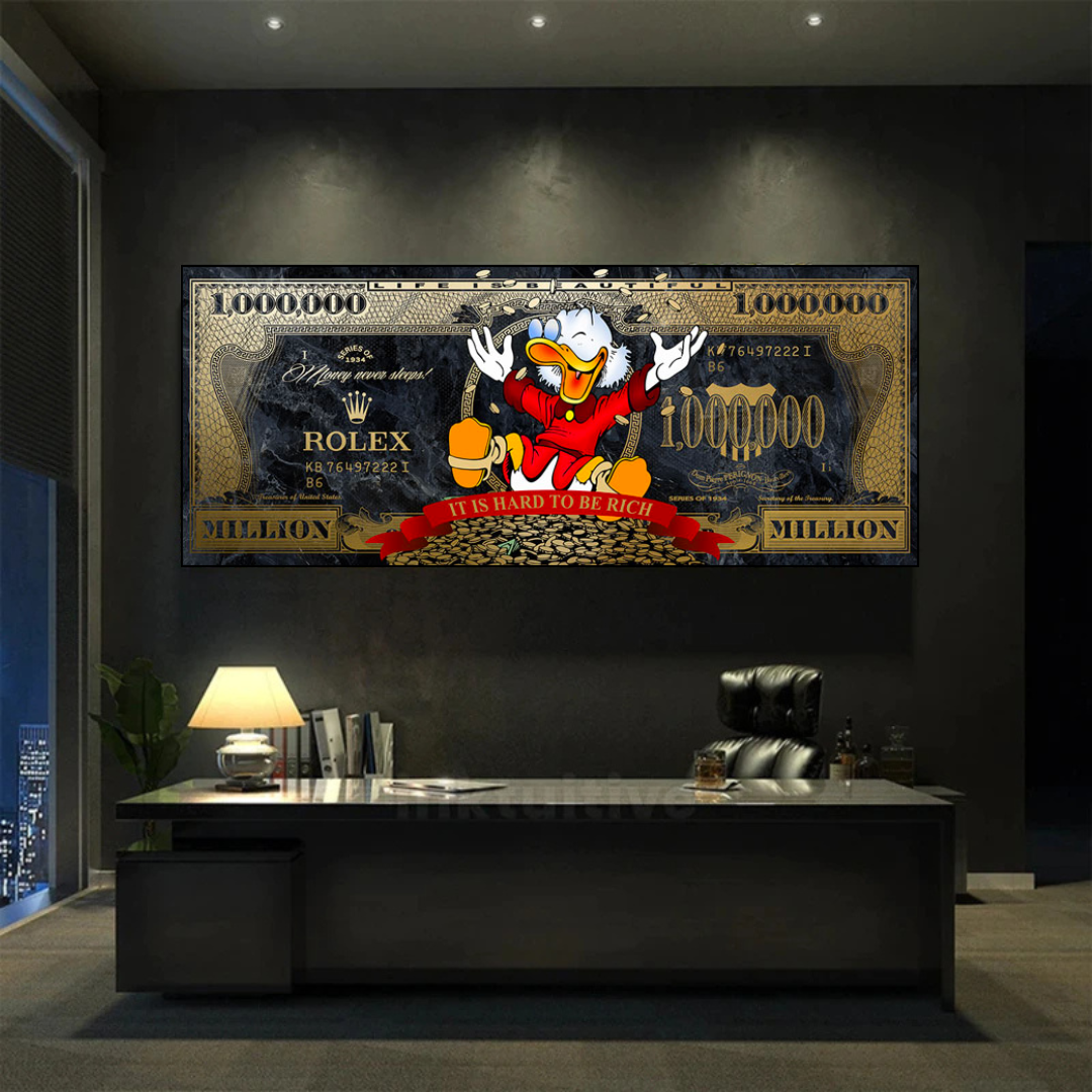 Scrooge McDuck One Million Dollar Canvas Wall Art-ChandeliersDecor