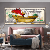 Scrooge McDuck One Million Dollar Canvas Wall Art-ChandeliersDecor