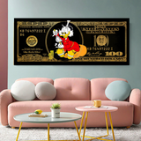 Scrooge McDuck One Million Dollar Canvas Wall Art-ChandeliersDecor