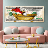 Scrooge McDuck One Million Dollar Canvas Wall Art-ChandeliersDecor