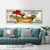 Scrooge McDuck One Million Dollar Canvas Wall Art-ChandeliersDecor