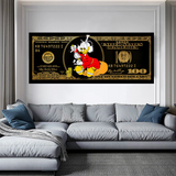 Scrooge McDuck One Million Dollar Canvas Wall Art-ChandeliersDecor