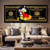 Scrooge McDuck One Million Dollar Canvas Wall Art-ChandeliersDecor