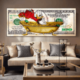 Scrooge McDuck One Million Dollar Canvas Wall Art-ChandeliersDecor