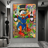 Scrooge McDuck's Champaign Celebration Canvas Wall Art-ChandeliersDecor