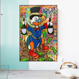 Scrooge McDuck's Champaign Celebration Canvas Wall Art-ChandeliersDecor