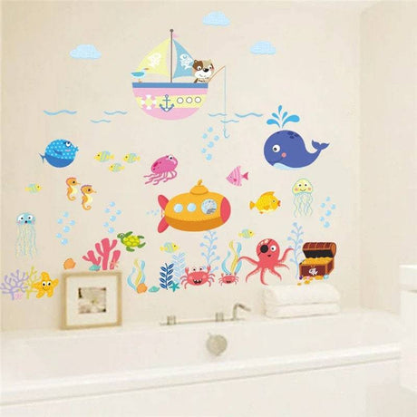 Sea Life Wall Sticker | Sea Creatures Wall Decal | Sea life Stickers for Kids room