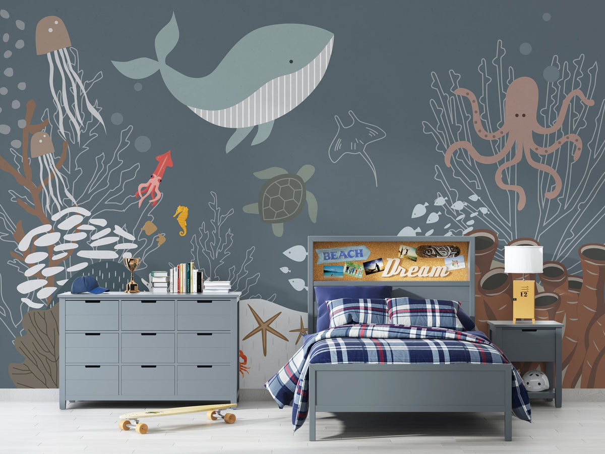 Sealife Adventure - Kids Nursery Wallpaper Mural-ChandeliersDecor