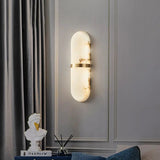 Semi Cylinder Marble Wall Light-ChandeliersDecor