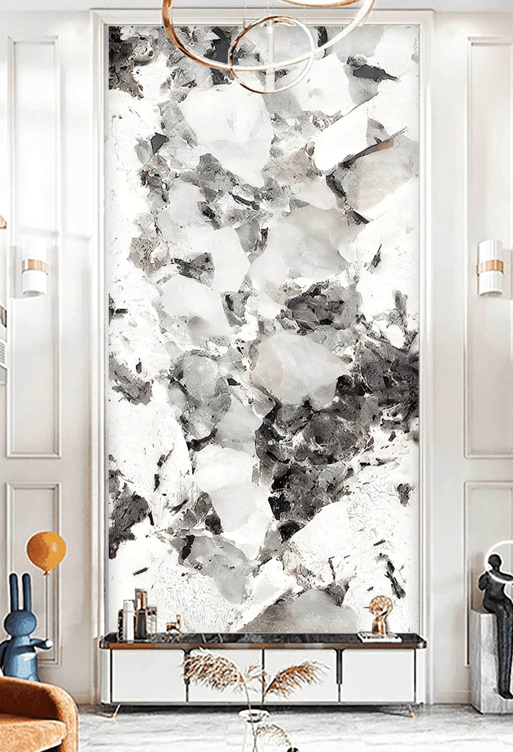 Shaded Stone: Marble Wallpaper Murals – Transform Your Space-ChandeliersDecor.com