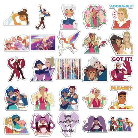 She-Ra and The Princesses of Power Cartoon Movie Stickers for Laptop Water Bottle Luggage Skateboard Decal for Kids Toy-ChandeliersDecor