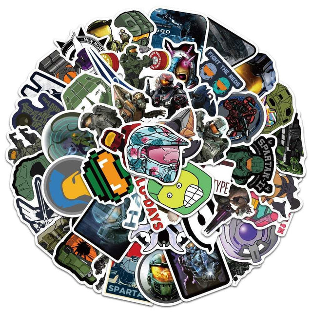 Shooting Game Halo Personalized Graffiti Sticker Notebook Computer Skateboard Decoration DIY Helmet Guitar-ChandeliersDecor