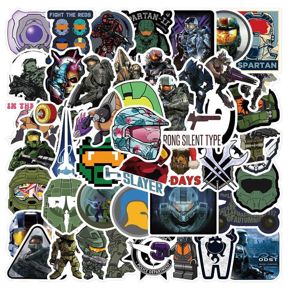 Shooting Game Halo Personalized Graffiti Sticker Notebook Computer Skateboard Decoration DIY Helmet Guitar-ChandeliersDecor