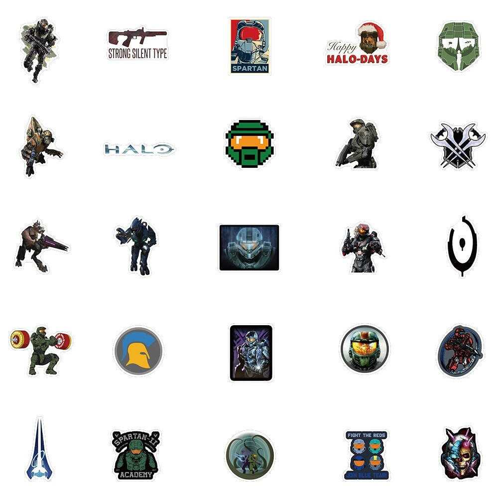 Shooting Game Halo Personalized Graffiti Sticker Notebook Computer Skateboard Decoration DIY Helmet Guitar-ChandeliersDecor