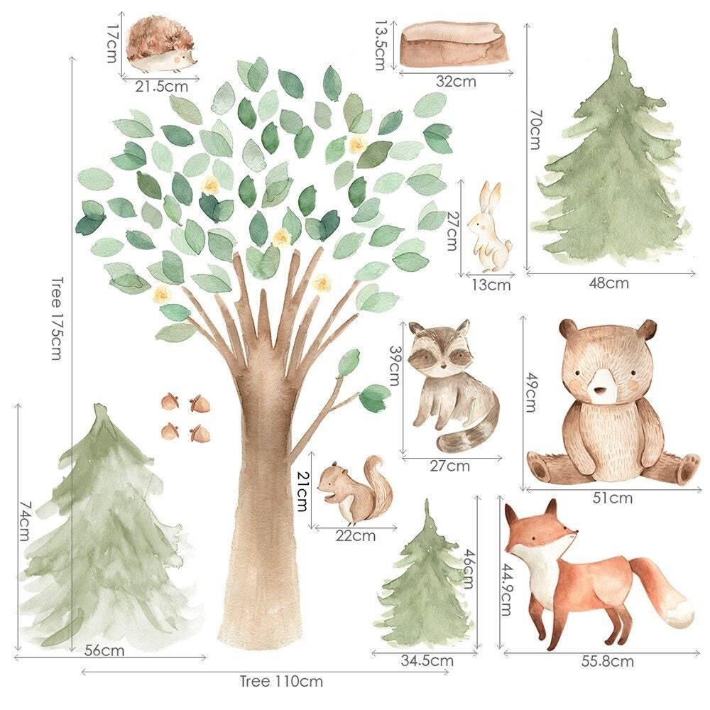 Woodland Animal Wall Sticker | Woodland Wall Stickers | Gifts for kids