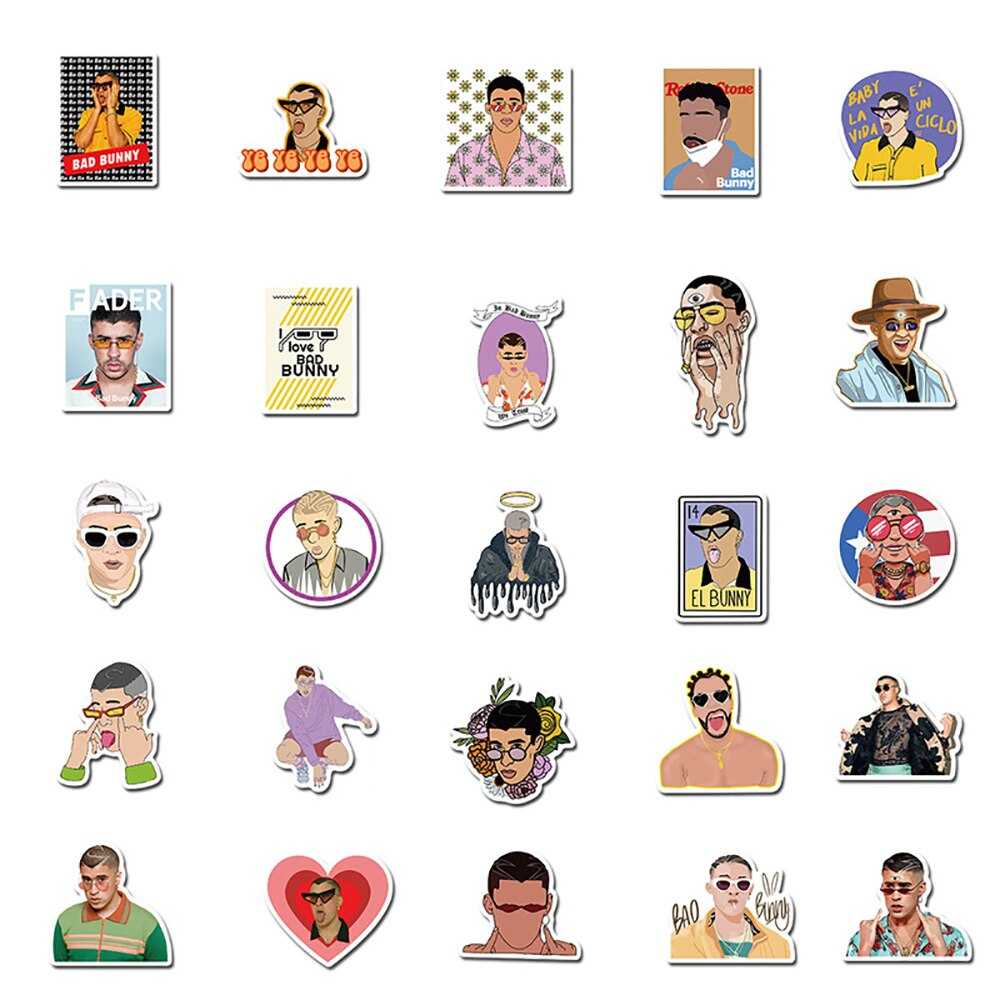 Singer Bad Bunny Travel Stickers Pack-ChandeliersDecor