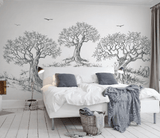 Sketchy Trees Wallpaper Murals - Transform Your Space-ChandeliersDecor.com