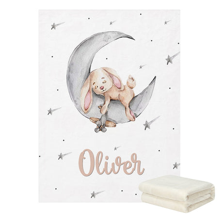 Sleeping Bunny Baby Name Crib Bedding Set | Baby Shower Gift Bedding Set-ChandeliersDecor