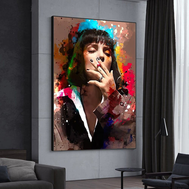 Smoking Woman Canvas Wall Art Elegant Artwork