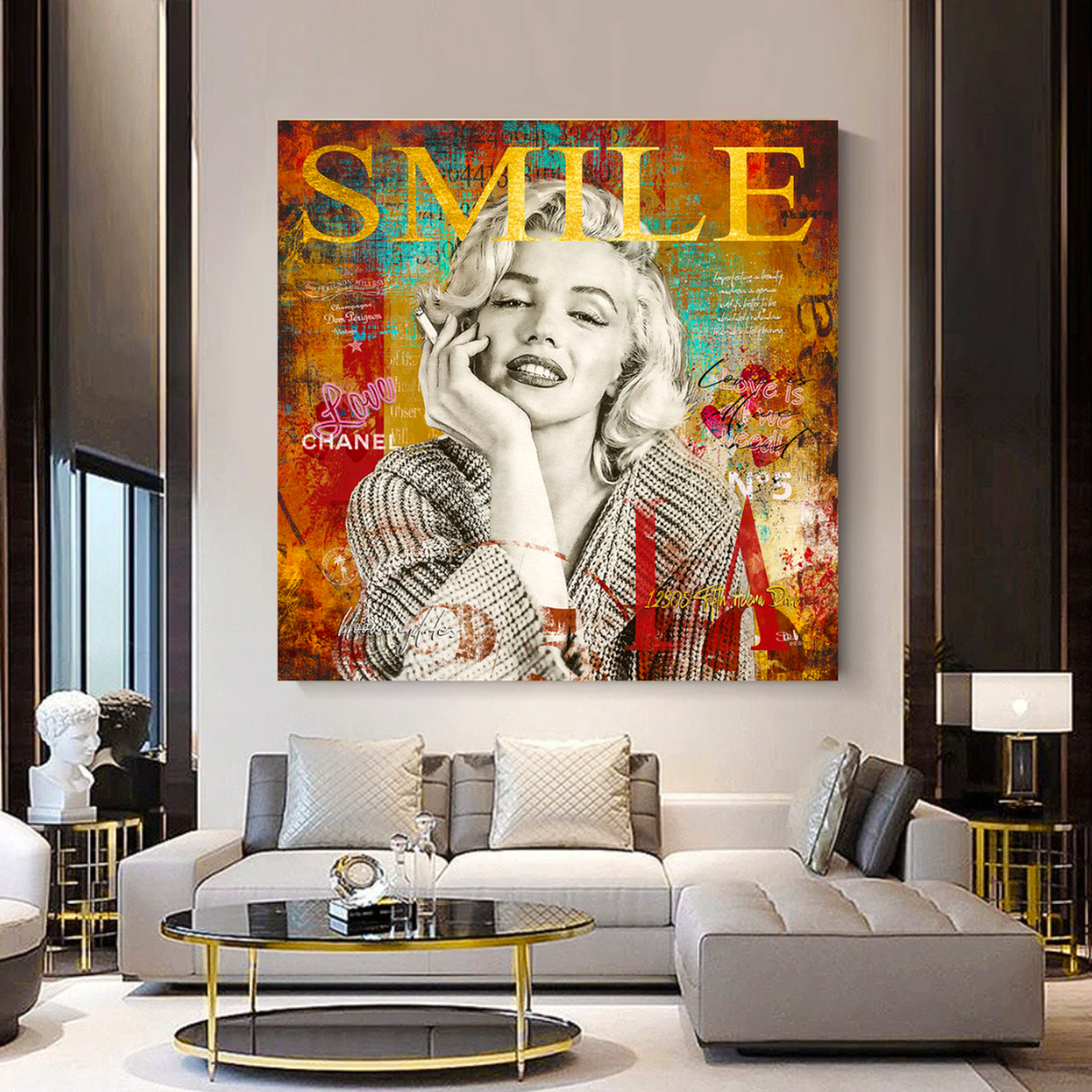 Smoky Smile: Marilyn Poster - Mesmerizing Iconic Art