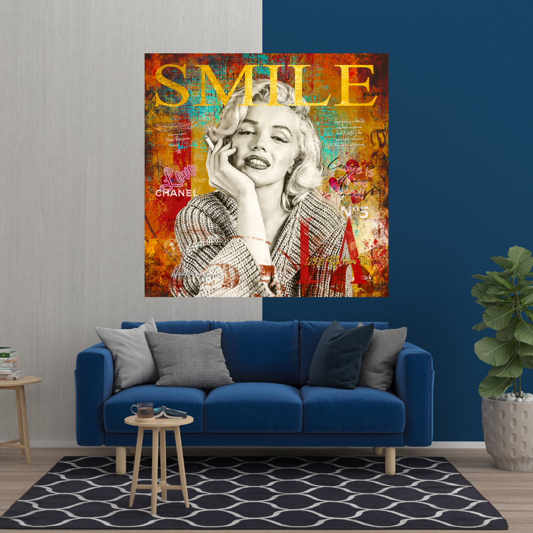 Smoky Smile: Marilyn Poster - Mesmerizing Iconic Art-ChandeliersDecor