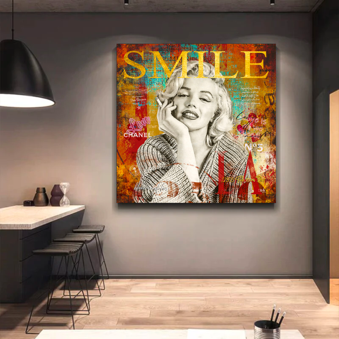 Smoky Smile: Marilyn Poster - Mesmerizing Iconic Art-ChandeliersDecor