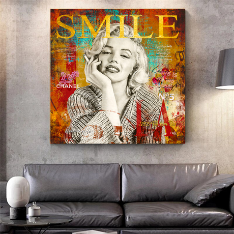 Smoky Smile: Marilyn Poster - Mesmerizing Iconic Art-ChandeliersDecor