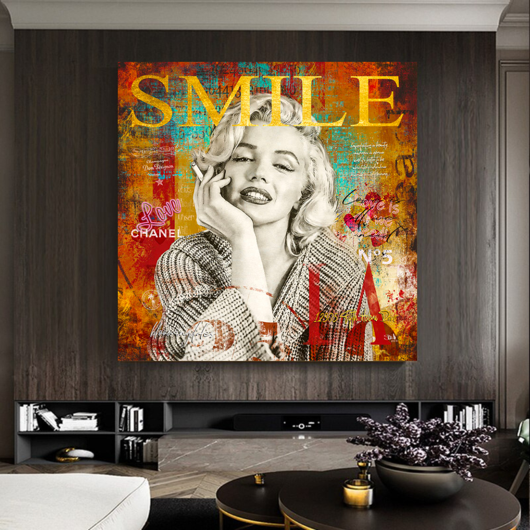 Smoky Smile: Marilyn Poster - Mesmerizing Iconic Art-ChandeliersDecor