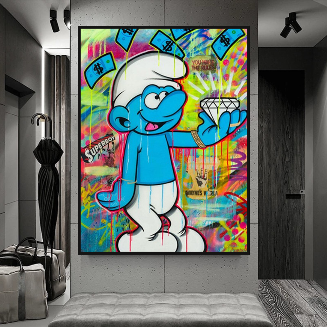 Smurfie DiamondCanvas Wall Hanging Art-ChandeliersDecor