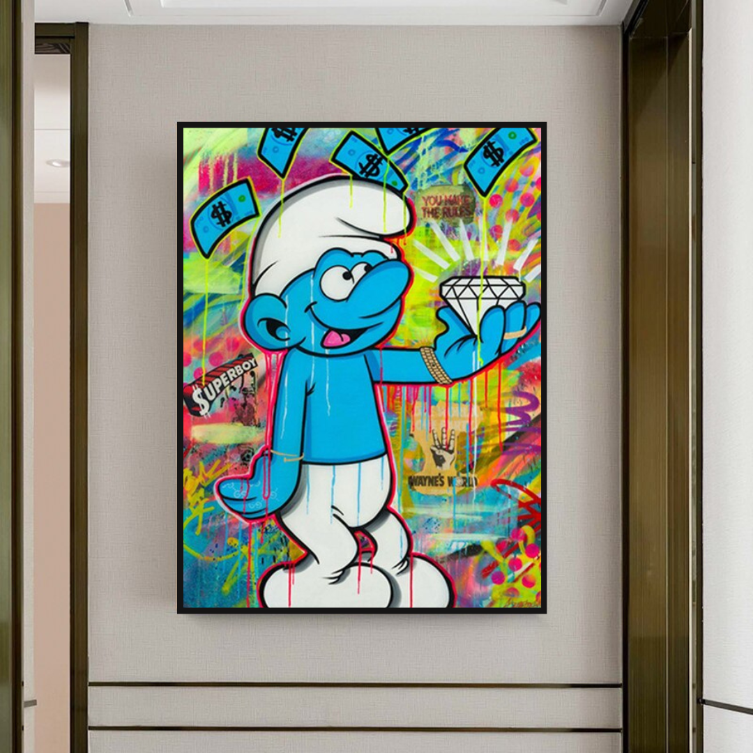 Smurfie DiamondCanvas Wall Hanging Art-ChandeliersDecor