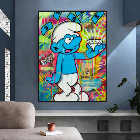 Smurfie DiamondCanvas Wall Hanging Art-ChandeliersDecor