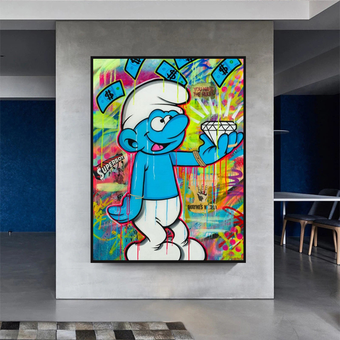 Smurfie DiamondCanvas Wall Hanging Art-ChandeliersDecor