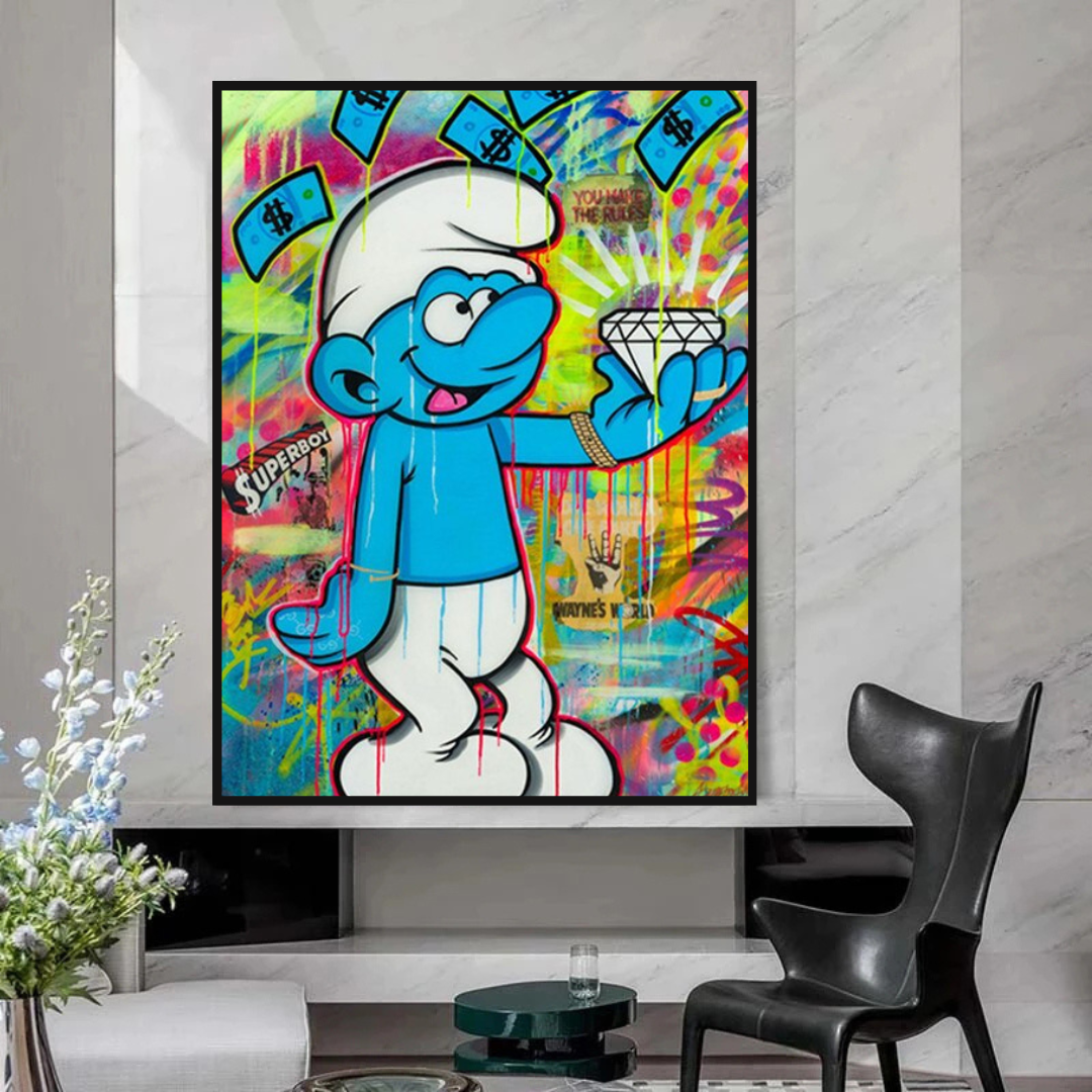 Smurfie DiamondCanvas Wall Hanging Art-ChandeliersDecor