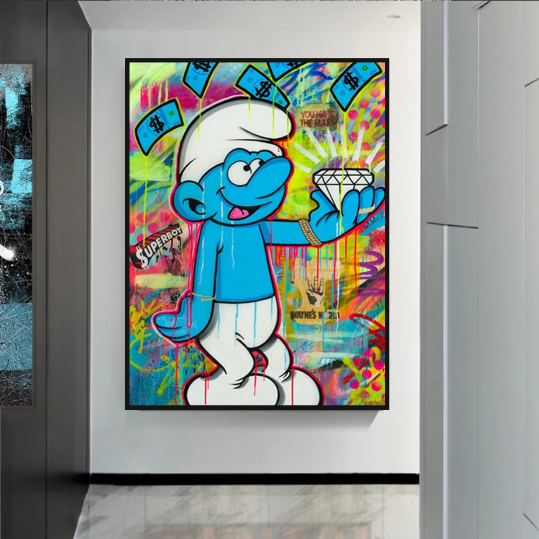 Smurfie DiamondCanvas Wall Hanging Art-ChandeliersDecor