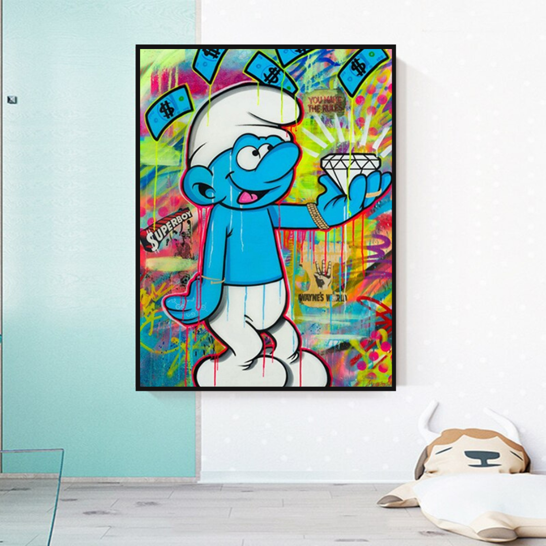 Smurfie DiamondCanvas Wall Hanging Art-ChandeliersDecor