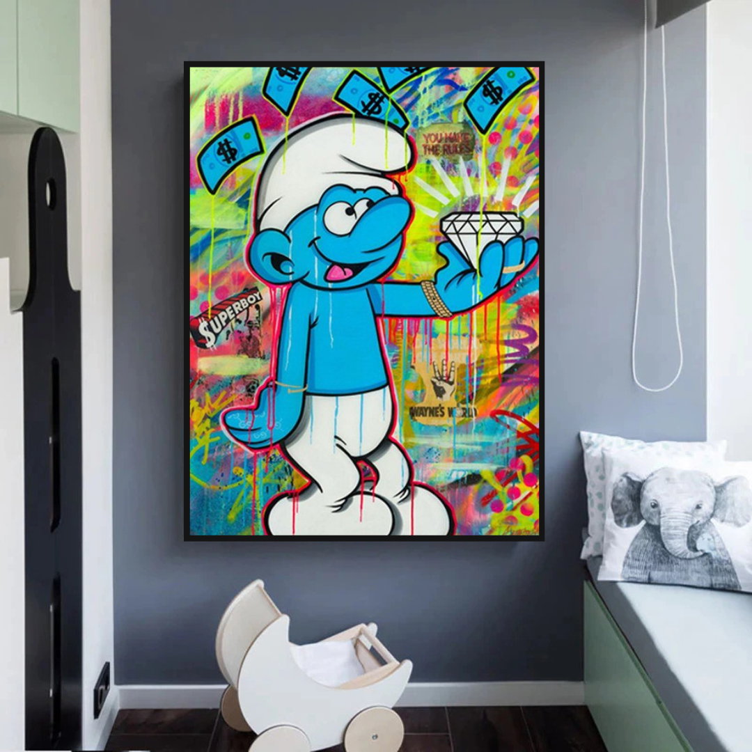 Smurfie DiamondCanvas Wall Hanging Art-ChandeliersDecor