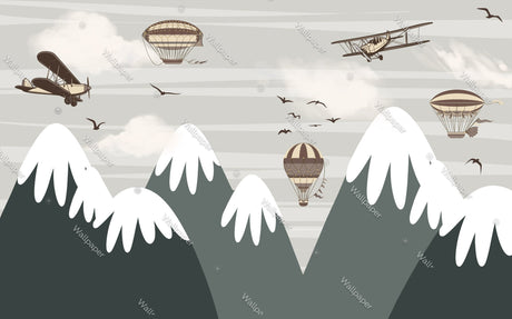 Snow Peaks Kids Room Wallpaper Mural - Transform Your Space-ChandeliersDecor