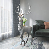 Snow Reindeer Statue for Home Decor