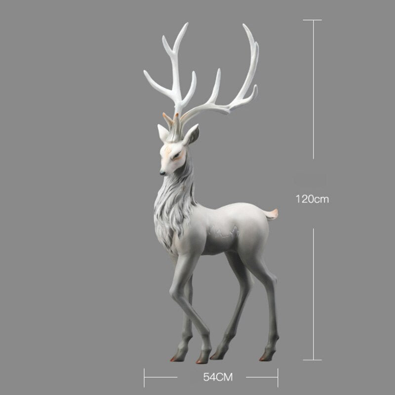 Snow Reindeer Statue for Home Decor-ChandeliersDecor