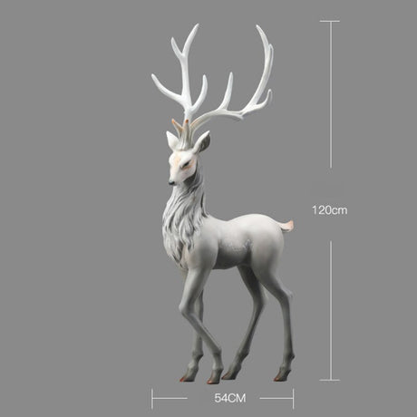 Snow Reindeer Statue for Home Decor-ChandeliersDecor