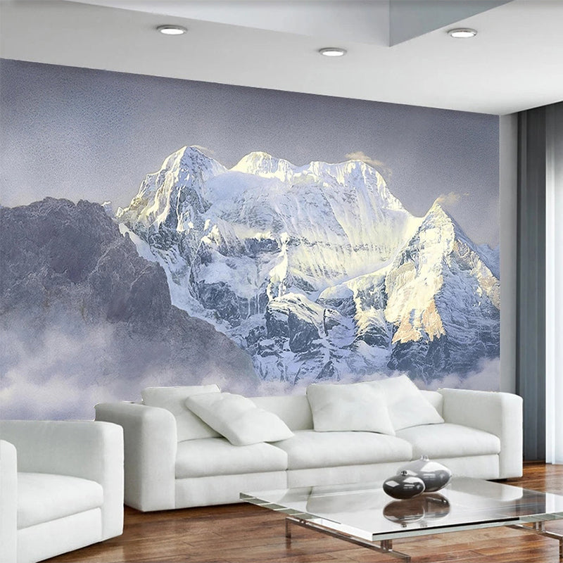 Snowy Alps Wallpaper: Captivating Scenery for All Seasons-ChandeliersDecor