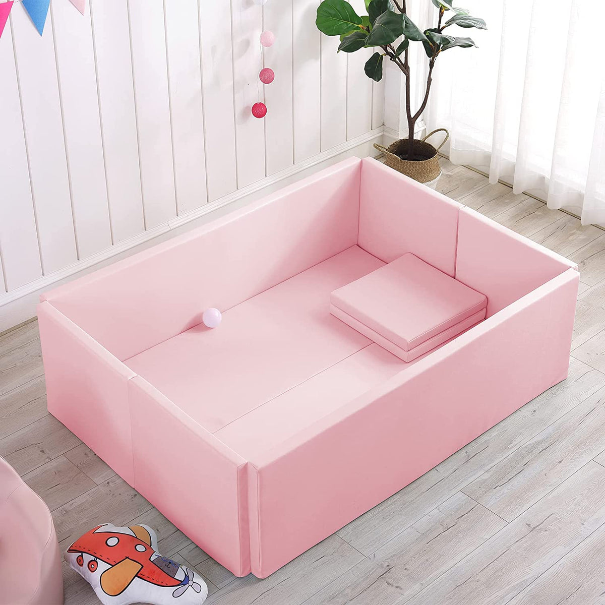 Soft Foam Foldable Pink Ball Pit Crawling Fence Children's Playground-ChandeliersDecor