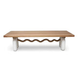 Solid Oak Wood Dining Table-ChandeliersDecor