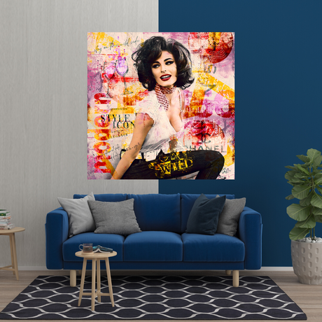 Sophia Loren "Get Wild" Canvas Wall Art for Living Room, Office, and Gift:-ChandeliersDecor