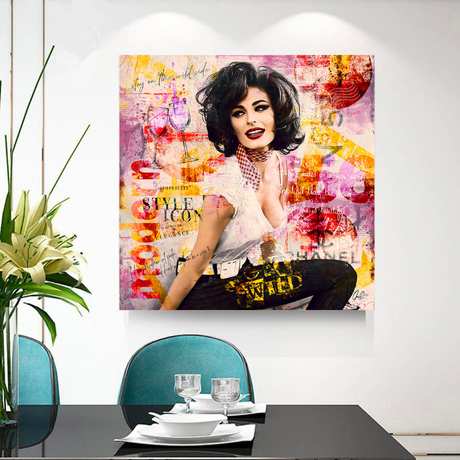 Sophia Loren "Get Wild" Canvas Wall Art for Living Room, Office, and Gift:-ChandeliersDecor