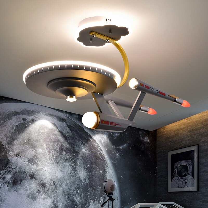 Space Ship Galaxy LED Light for Kids Room-ChandeliersDecor