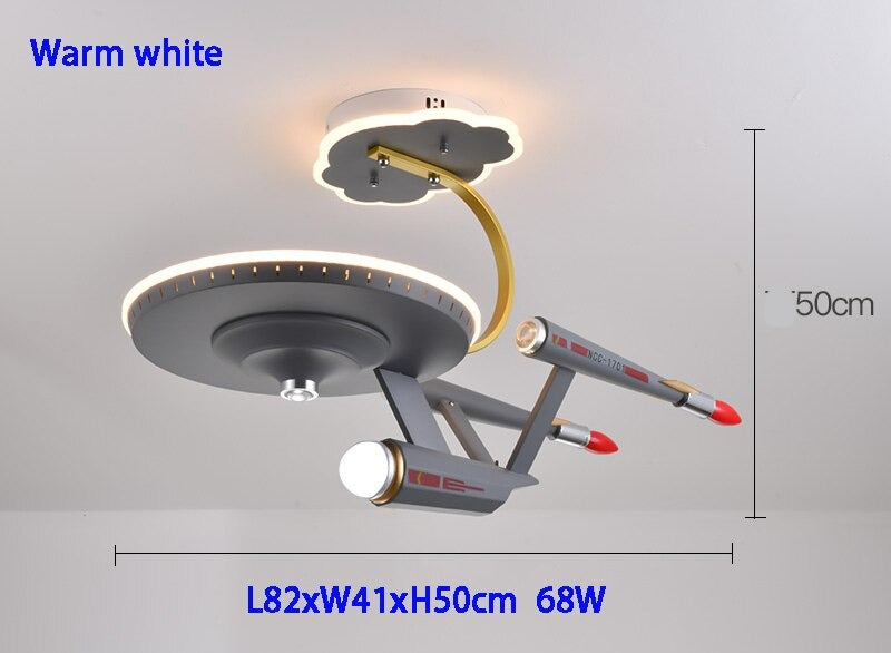 Space Ship Galaxy LED Light for Kids Room-ChandeliersDecor