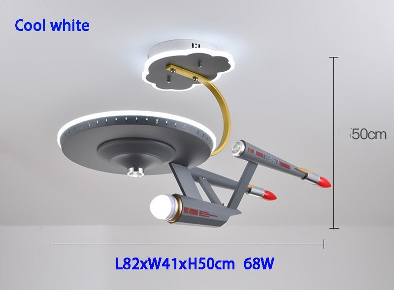 Space Ship Galaxy LED Light for Kids Room-ChandeliersDecor