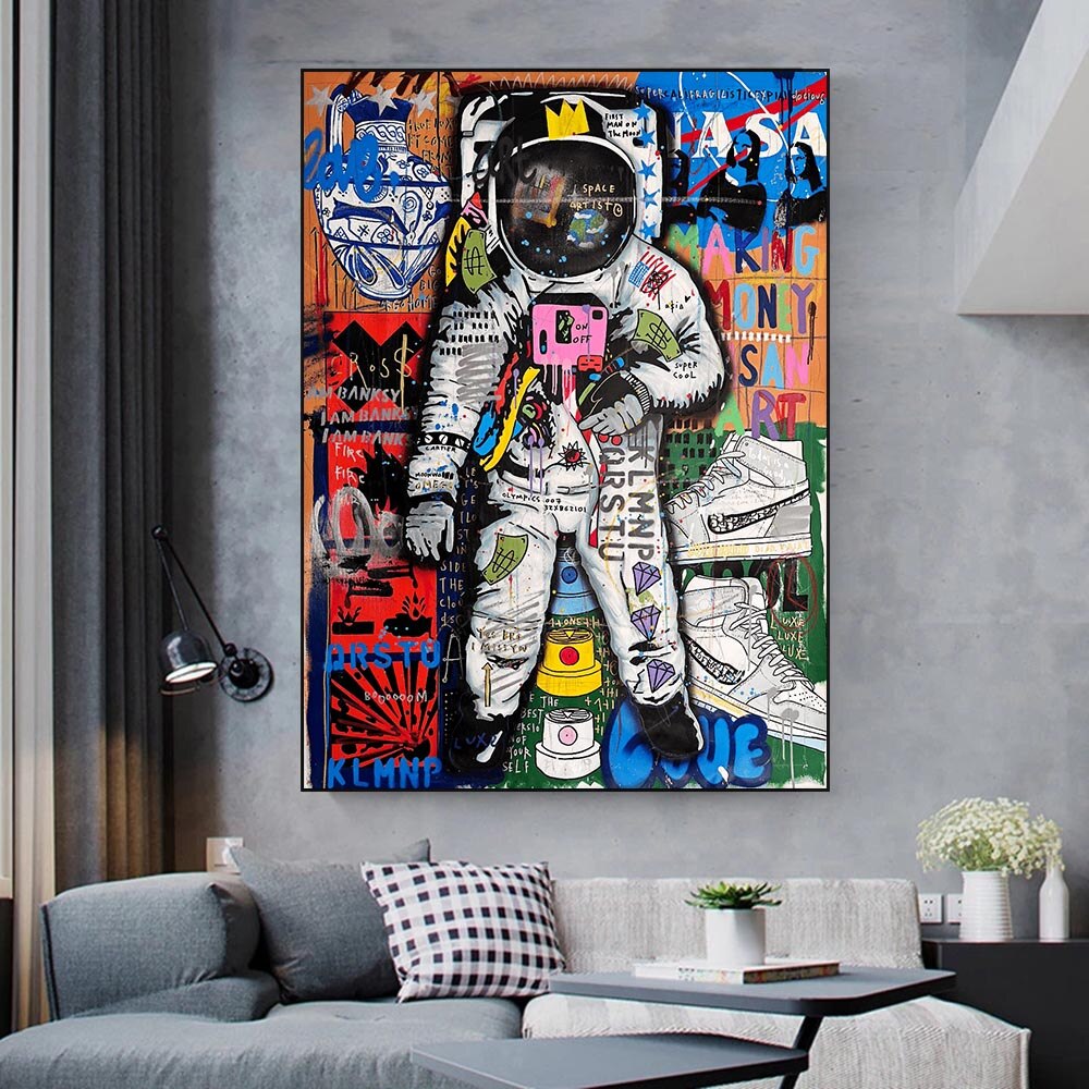 Spaceman Luxe Canvas Wall Art-ChandeliersDecor