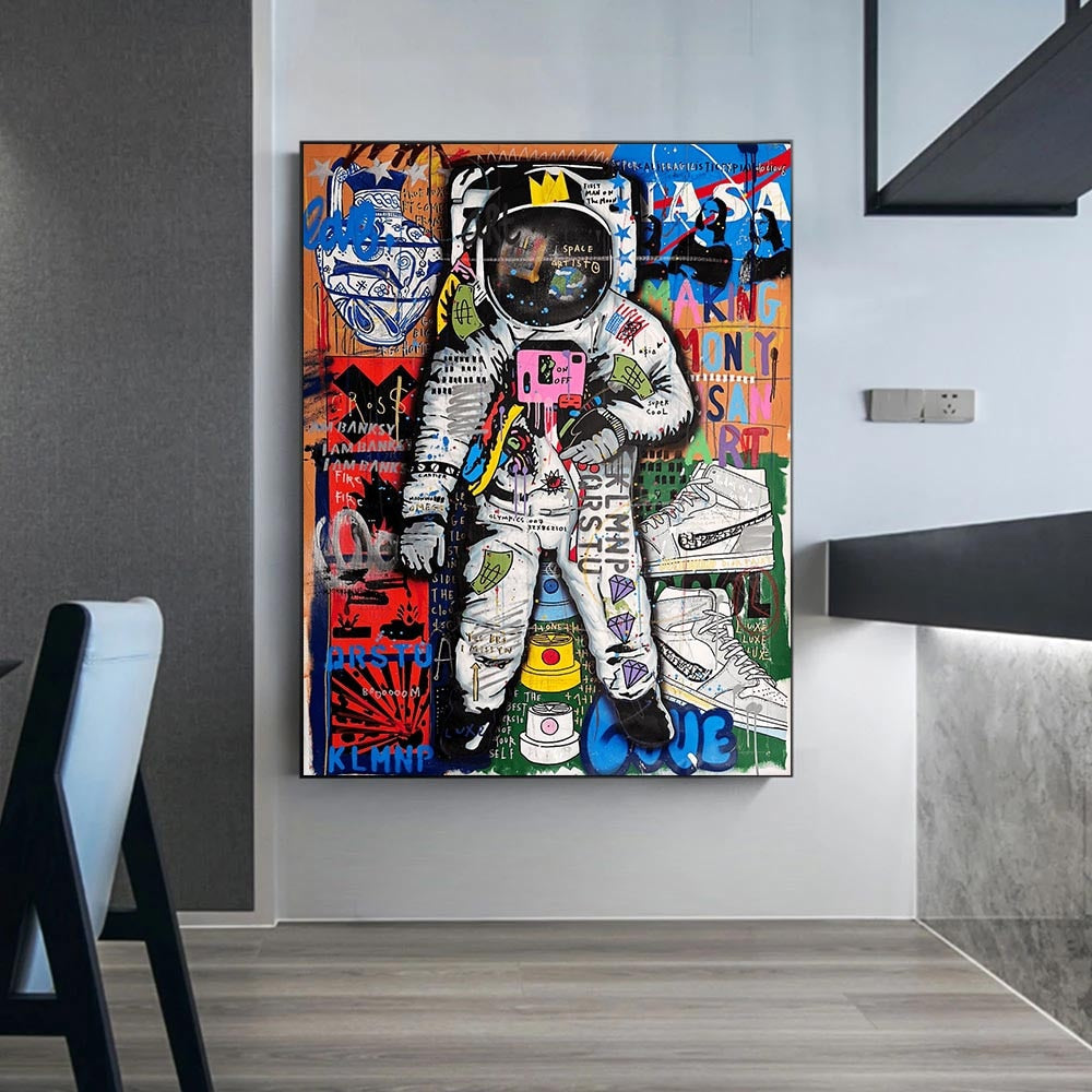 Spaceman Luxe Canvas Wall Art-ChandeliersDecor